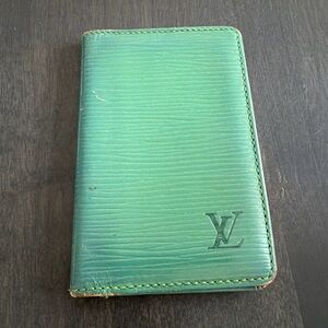Louis Vuitton Epi Leather Card Holder Green Vintage Authentic